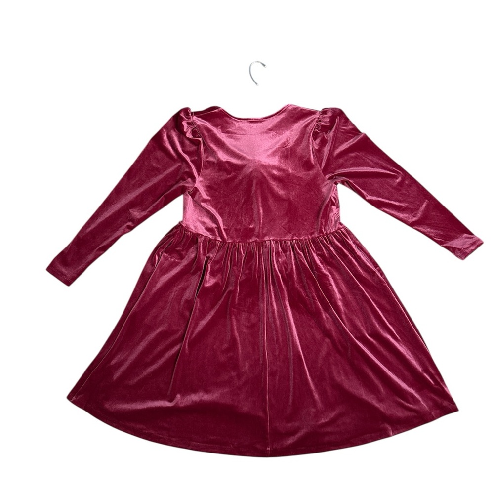 MAKE OFFER Elegant Velvet Long Sleeve Cherry Splash Plus Size Dress 1X - Picture 12 of 15